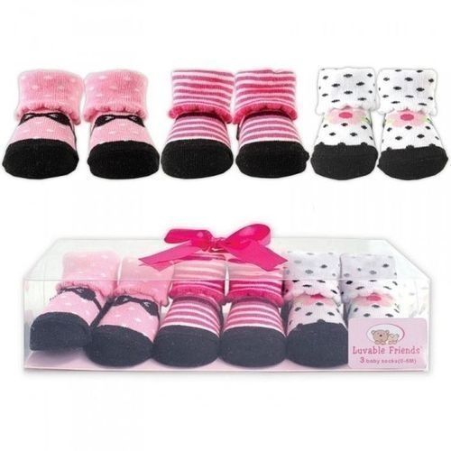 Loveable Designed Baby Socks Booties For Babies --- Set Of 3