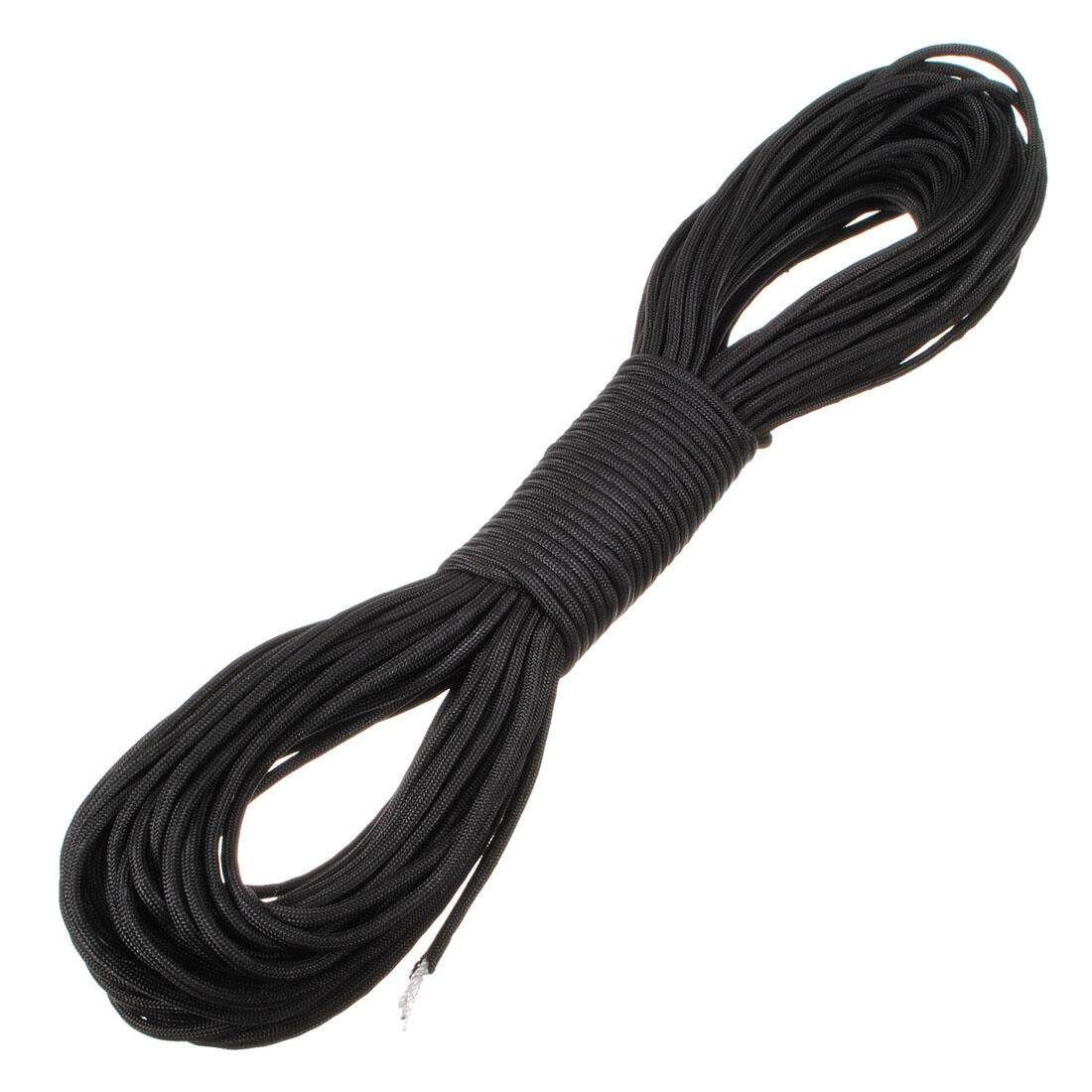 100ft Survival Bushcraft 7 Strand 550 Paracord Parachute Cord TYPE III Lanyard H Black