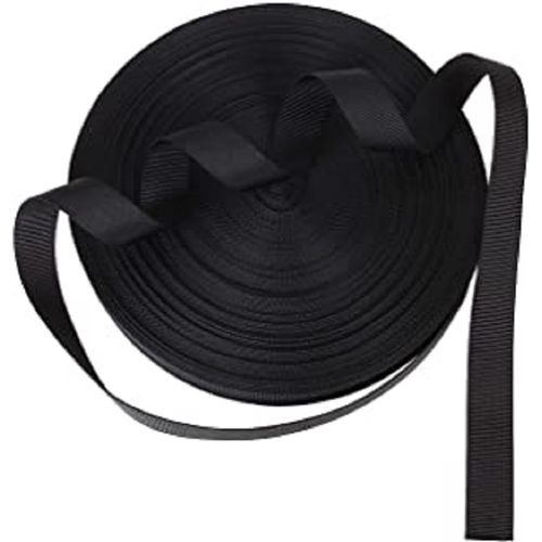 1 Inch Nylon Webbing Rope Roll - Black