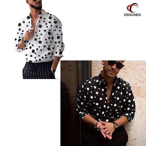 2 In 1 Men's Printed Long Sleeve Shirt - Speckled