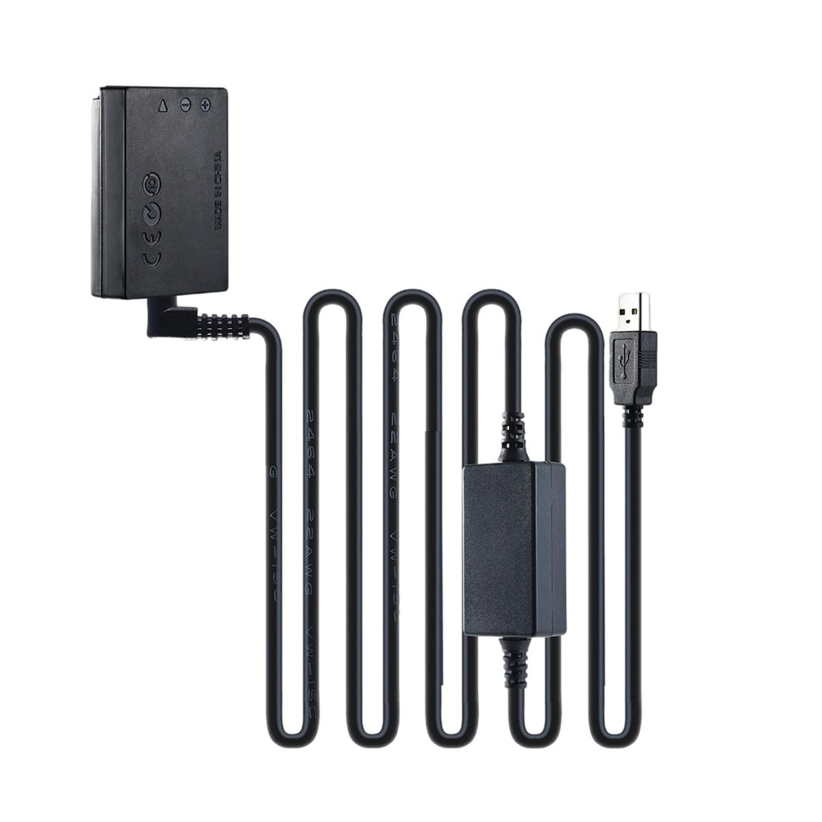 E12 Dummy Battery USB Cable Power Adapter Kit For EOS M2 M10 M50 M100