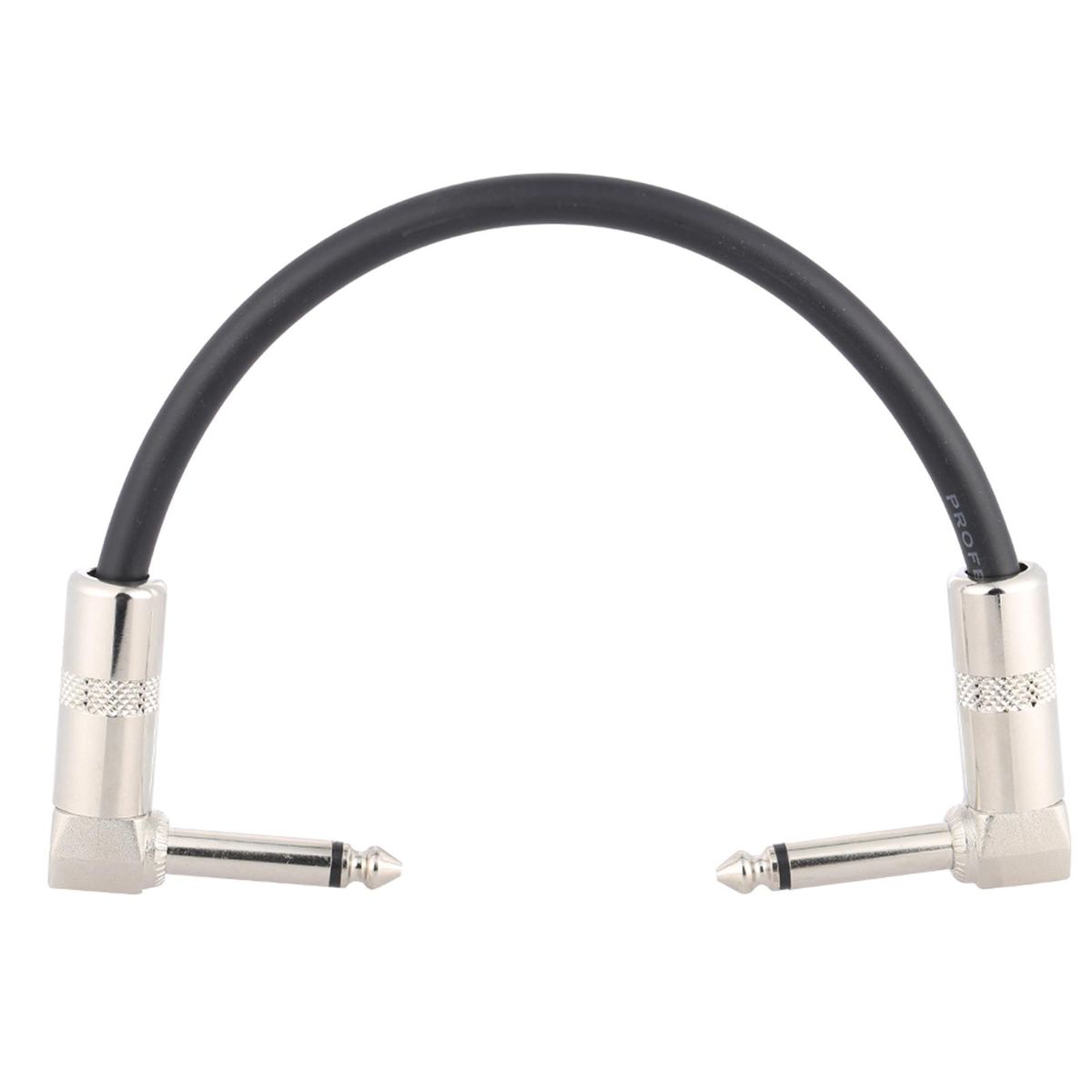 AC-10 15cm / 0.5 Feet Guitar Patch Effect Pedal Instrument Cable Cord 1/4 Inch 6.35mm Silver Right Angle Plug PVC