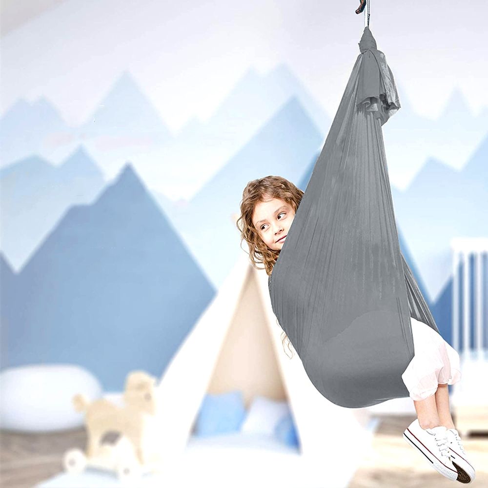 Children Household Hammock, Size:   1x2.8m (Silver Gray)
