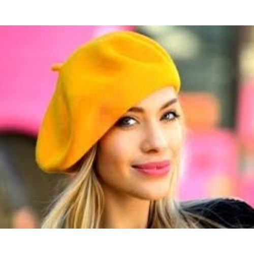 Beautiful Yellow Colour Ladies Beret 