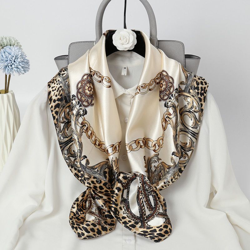 Women Fashion Printed Satin-Silk Scarf Shawl