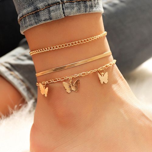 Exotic Quality Design Leg Chain For Elegant Ladies Gold Chain 3 In 1 Set