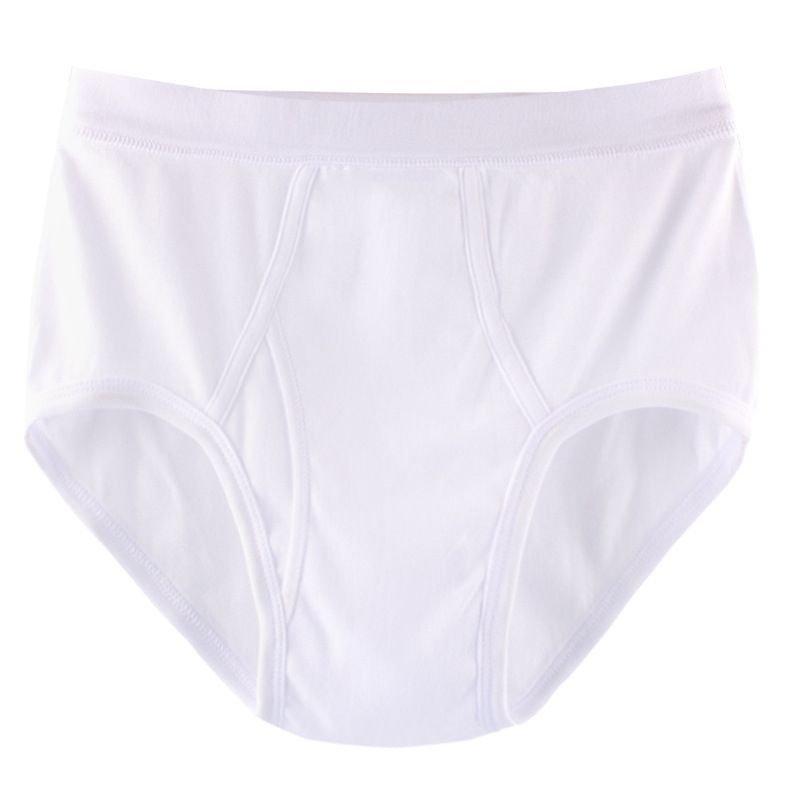 95KG Solid Plus Size Men's Underwear Mens Underwear 100% Cotton-D White