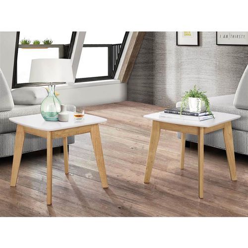 Walker Edison Retro Modern End Table, Set Of 2