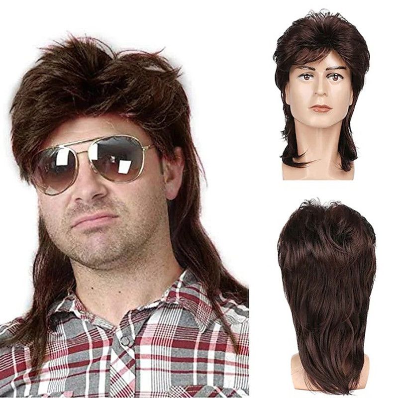 Synthetic Hair Made Of Heat-resistant Fibers For Men's Wigs