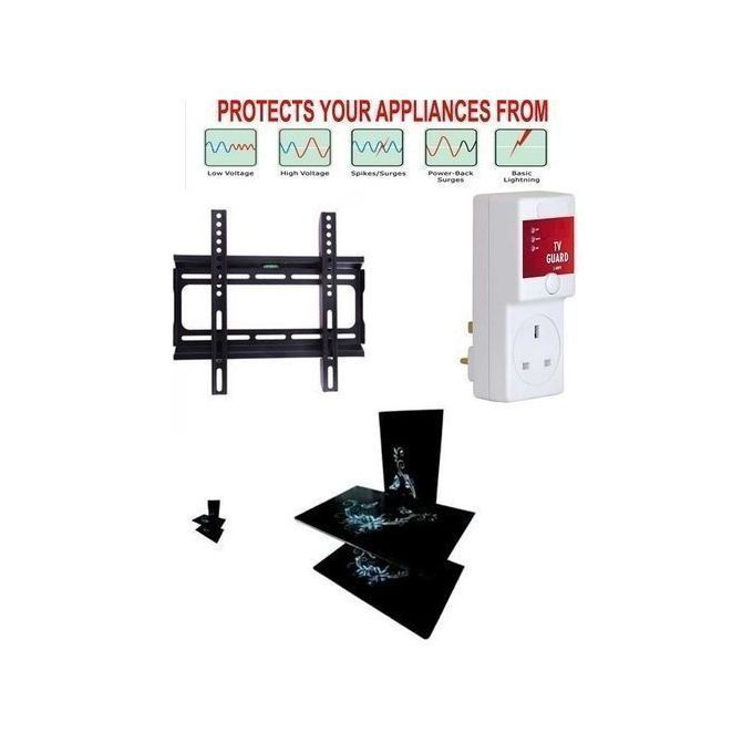 Double Layer Wall Shelf +TV Guard  32-43 Inches Hanger
