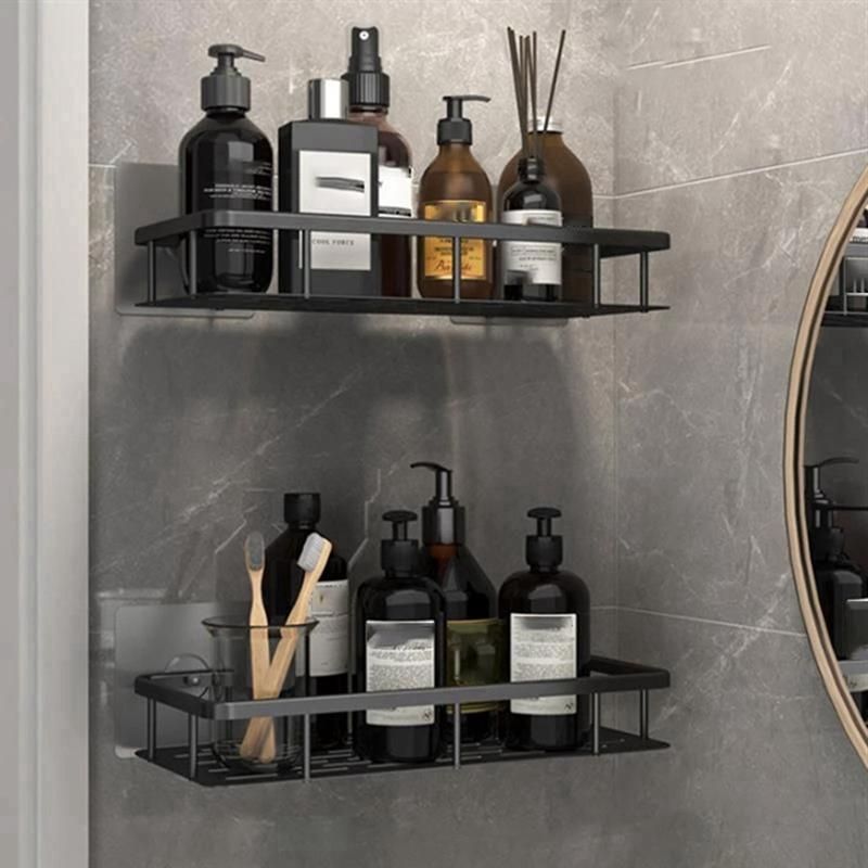 2Pcs Bathroom Shelves No-Drill Wall Mount Corner Shelf