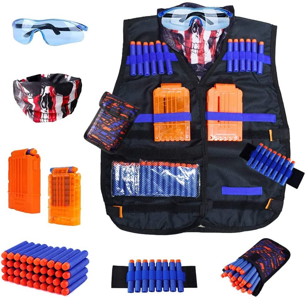 Kids Tactical Dress Kit For Nerf Guns N-Strike Elite Series With 40 Bullets Refill Darts