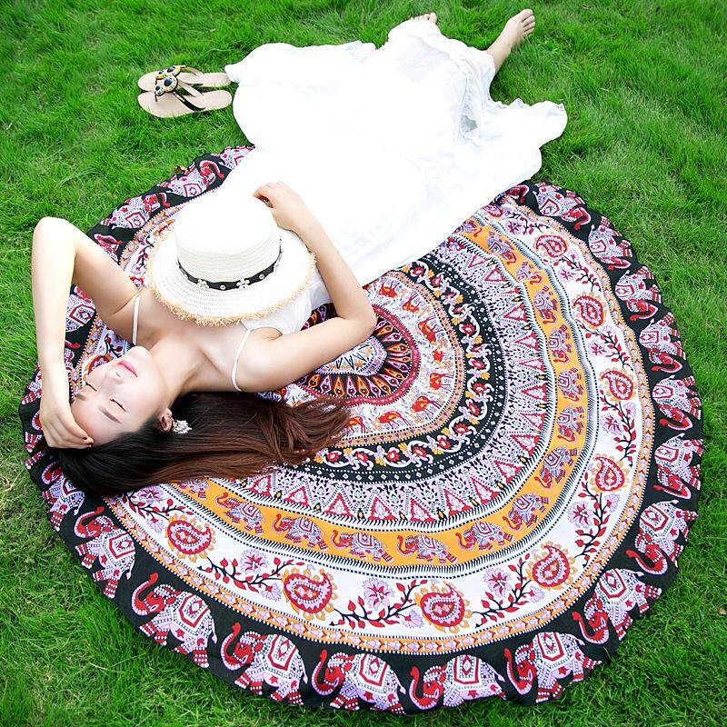 Wholesale Quick Sell Through Beach Mats Europe And The United States Wind Beach Towel New People Cotton Shawl Summer Ginger