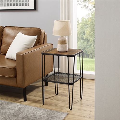 Walker Edison Hairpin Metal Frame Square Modern Side Table