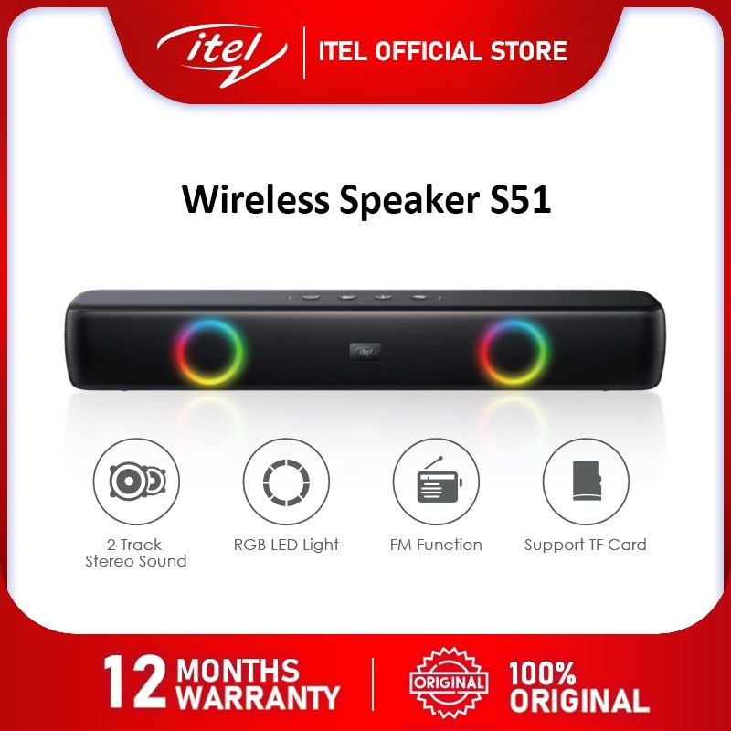 Extra Bass Bluetooth Speaker RGB LED Portable Sound Bar