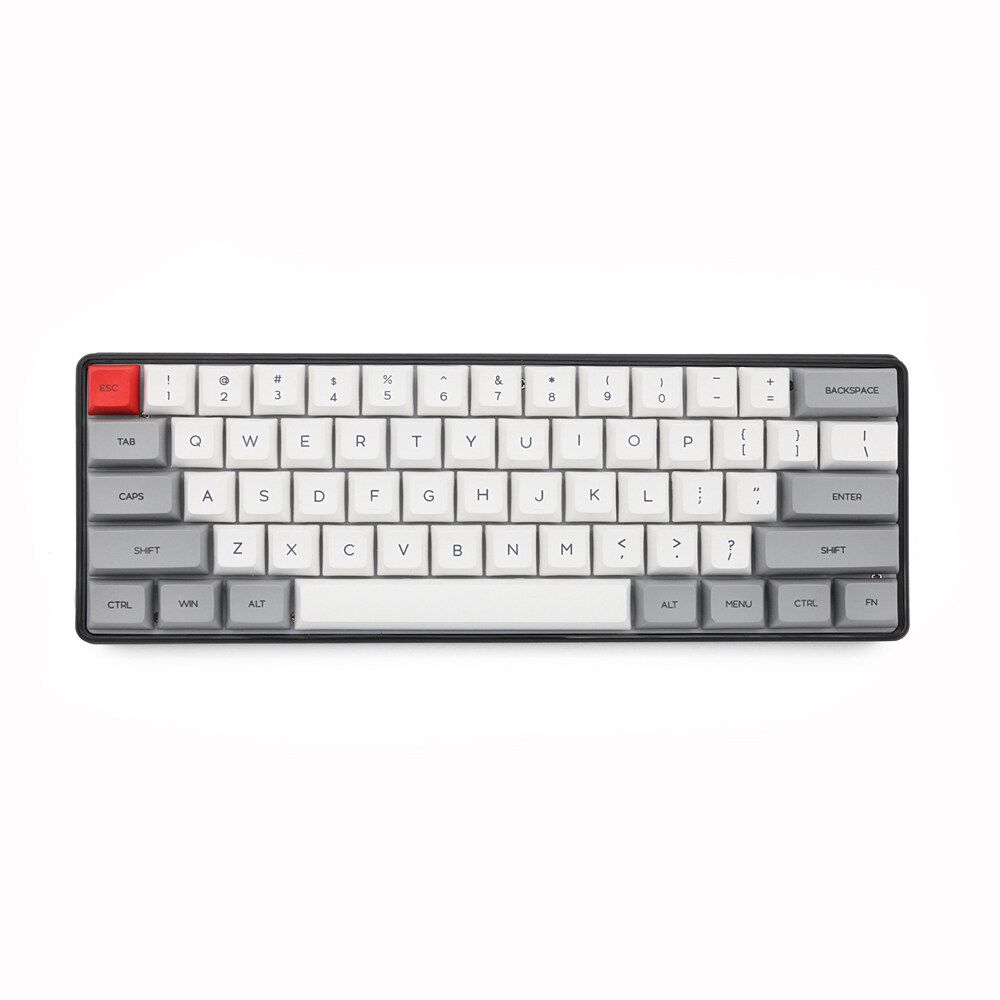 Geek Customized SK61 60% 61 Keys NKRO Gateron Optical Axis Type- Wired RGB Backlight Mechanical Gaming Keyboard White Blue Switch