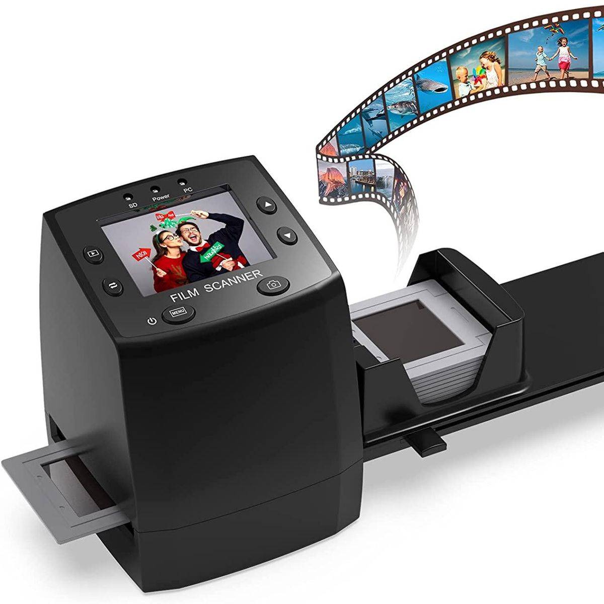 135 Film Negative Scanner High Resolution Slide Viewer,Convert 35mm Film &Slide to Digital JPEG Save into SD Card, with Slide Mounts Feeder No Computer/Software Required