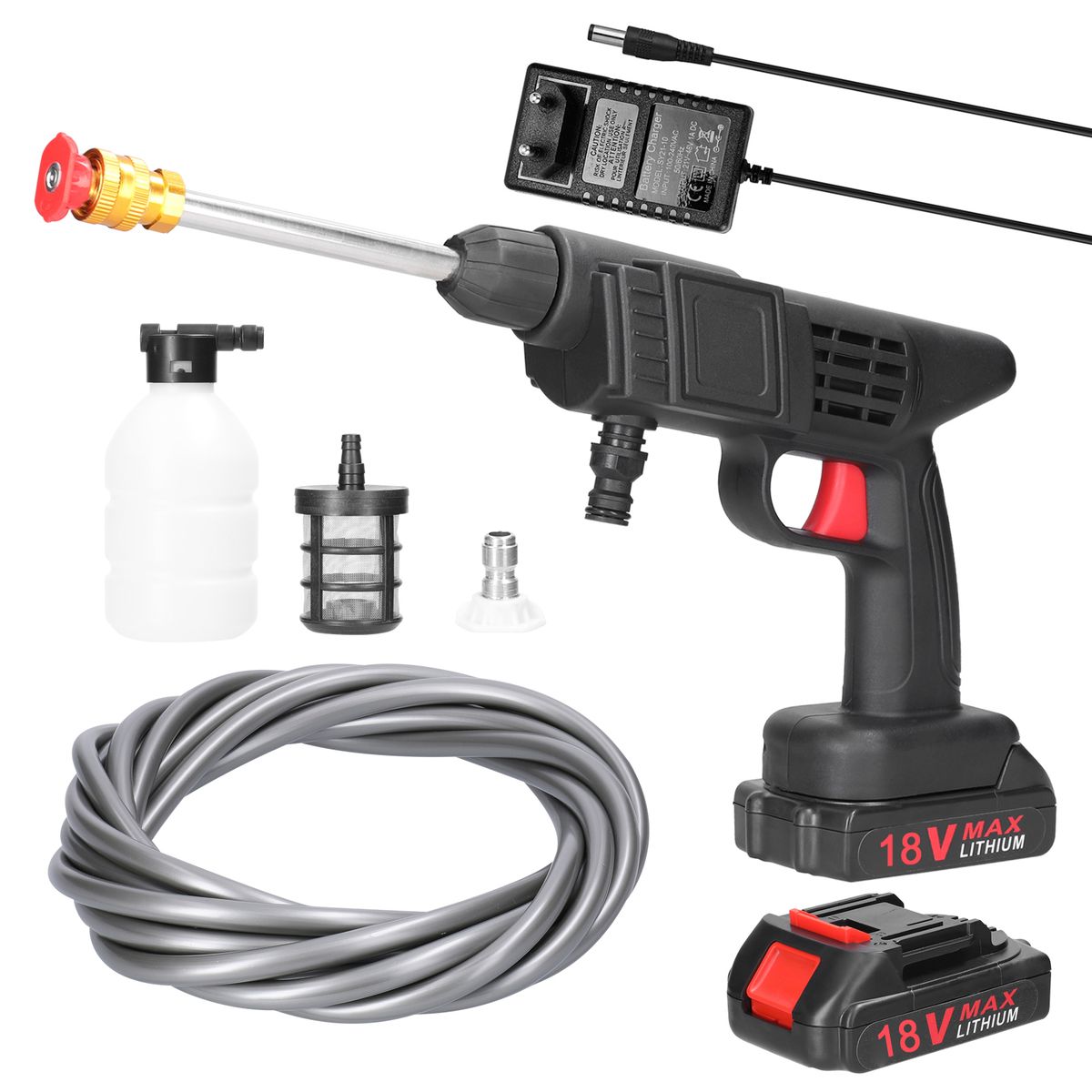 18V Household Cordless High Pressure Car Wash Tool Portable