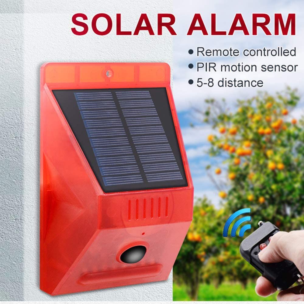Solar Light Motion Detector And Alarm Light Siren Waterproof