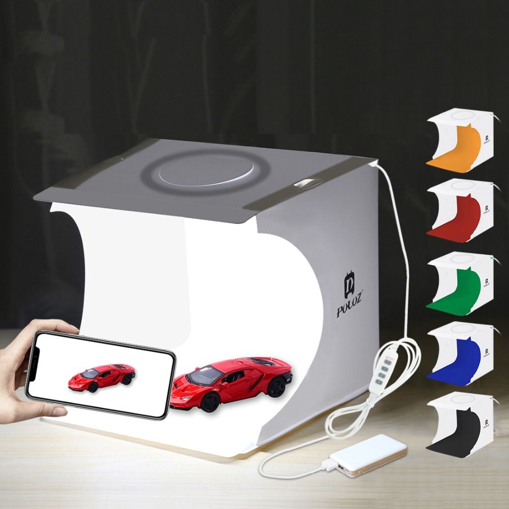 31*31cm Lightbox Mini Foldable Photo Studio Box Photography LED 30cm Lightbox Studio Shooting Tent Kit &6 Color Backdrops