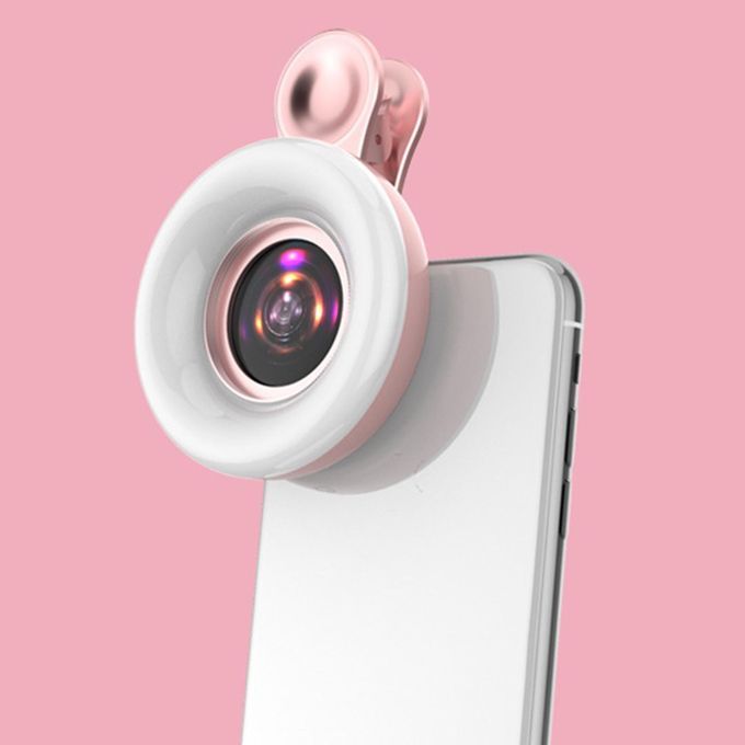 Mobile Phone Fill Light 15x Macro Lens For IPhone Zoom Meeting Pink