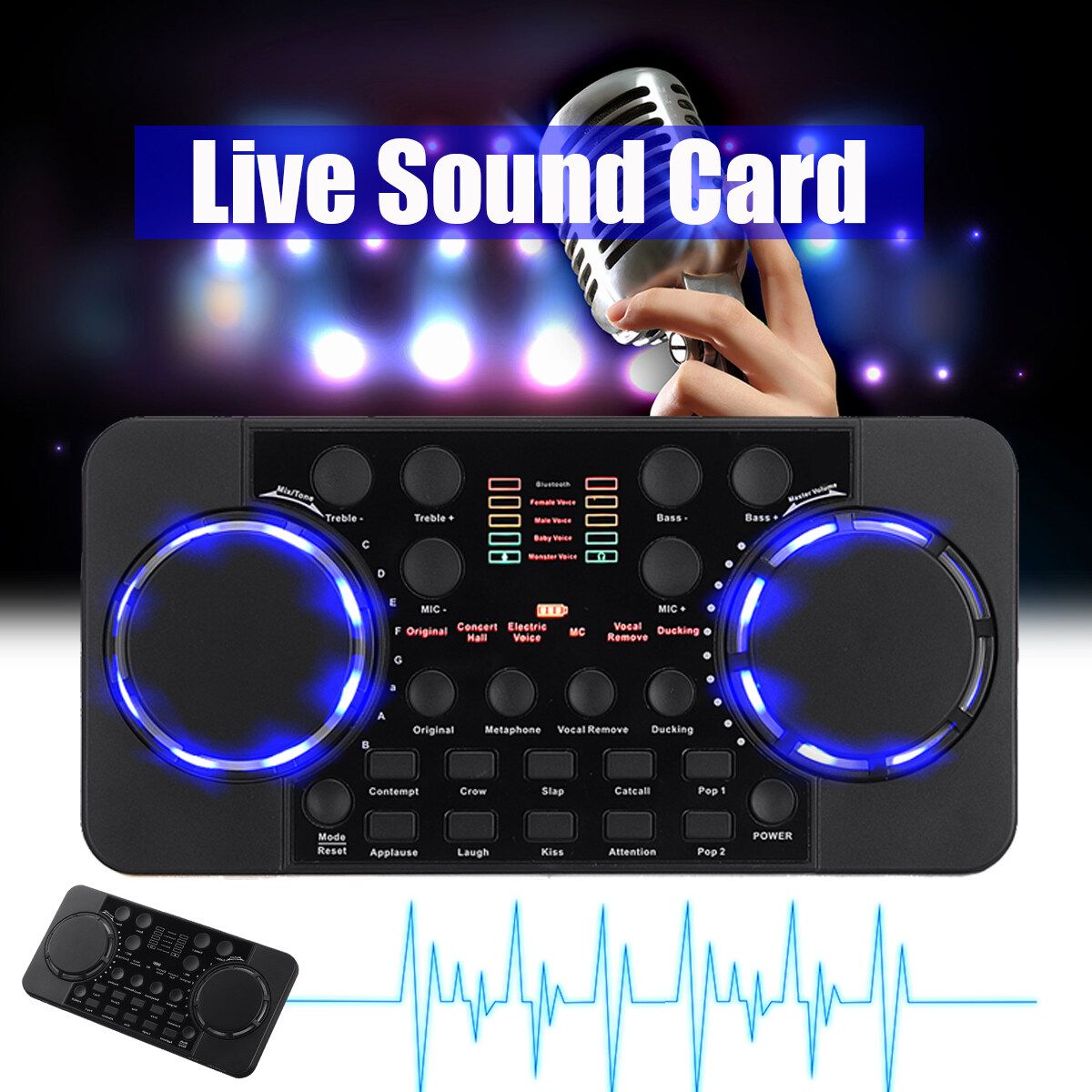 Live Sound Card Webcast Headset Mic Voice Control For IOS Android Phone Computer