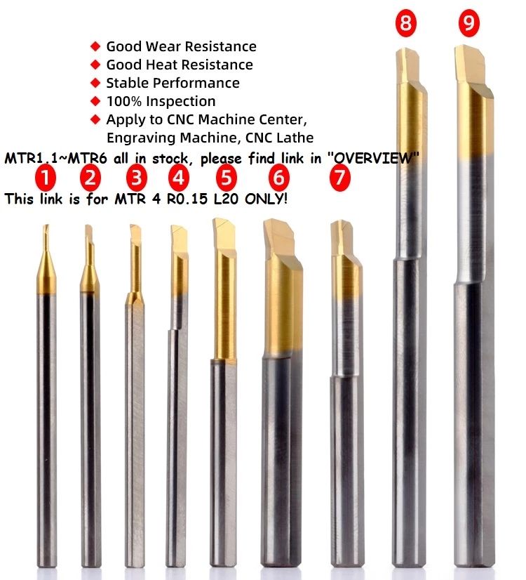 MTR 1.1 R0.05 L4DE Boring Tool Mini Lathe Machine Use Micro Turning Tool Carbide Small Boring Cutter