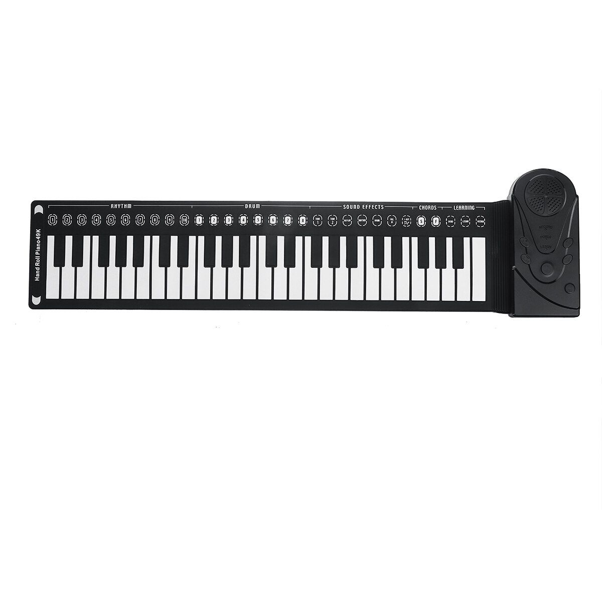 49 Keys Roll Up Electric Keyboard Piano Built-in Speaker Kids Music Learning Black