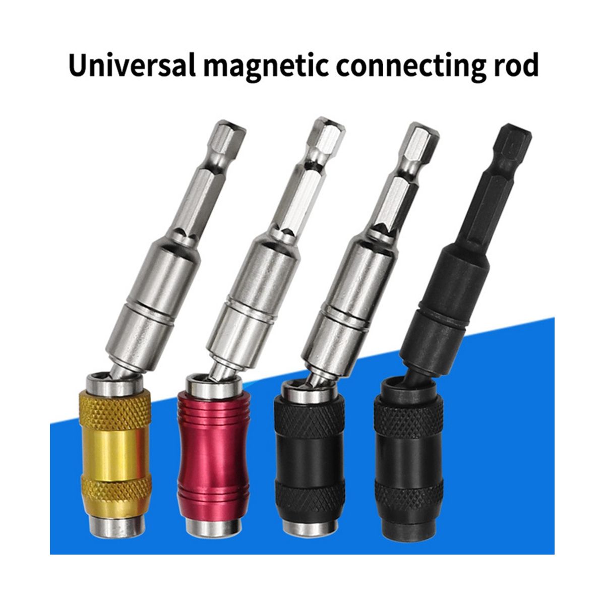 145MM Long Magnetic Ring Screwdriver Bits Drill Hand Tool Drill Bit Extension Rod Quick Change Holder RedSilver Set