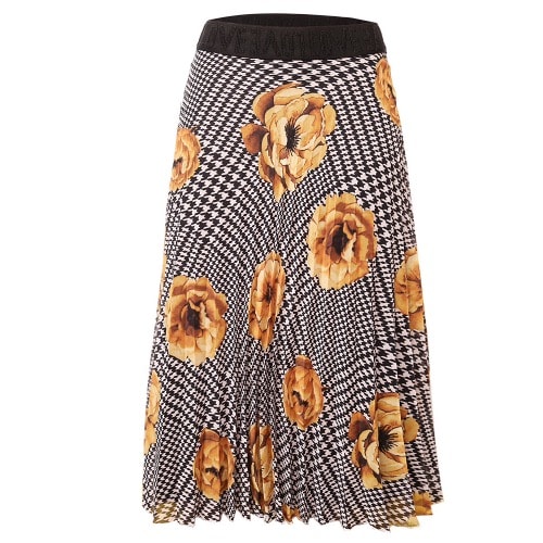 Women's Luxury Aztec Floral Pleated Chiffon Skirt