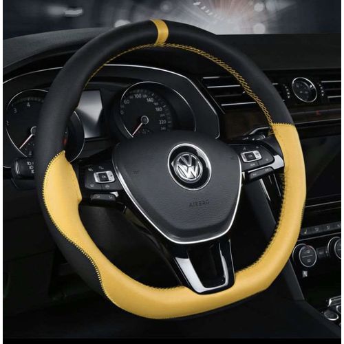 Steering Wheel Cover With Fiber And Leather