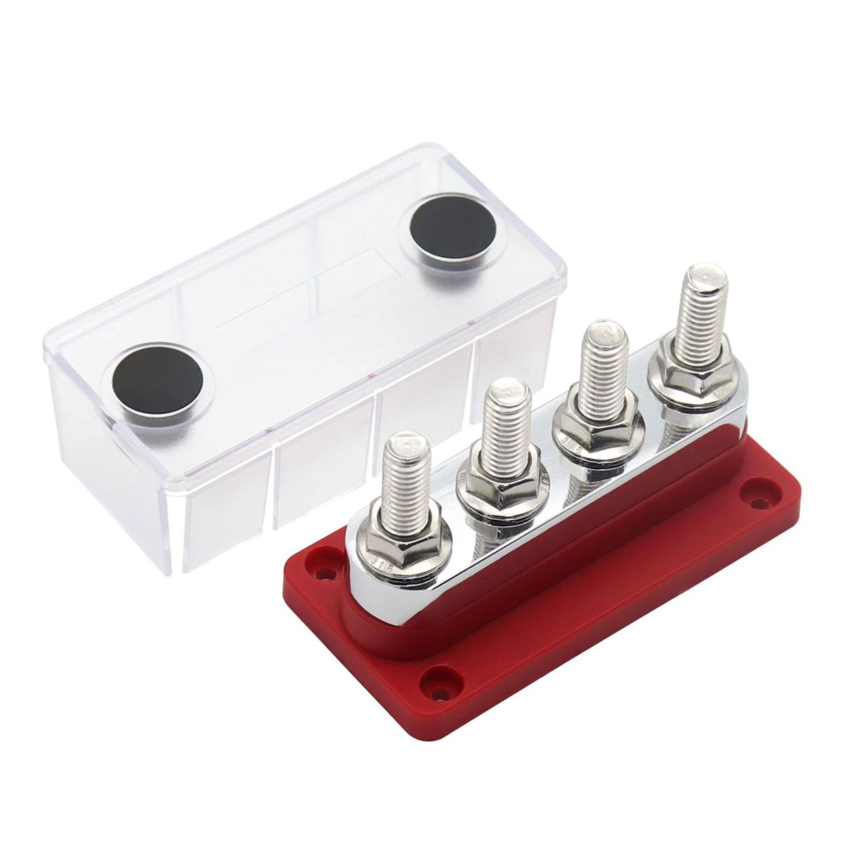 600A Power Distribution Block Bus Bar 4 x 3/8 Posts 48V DC Busbar Box