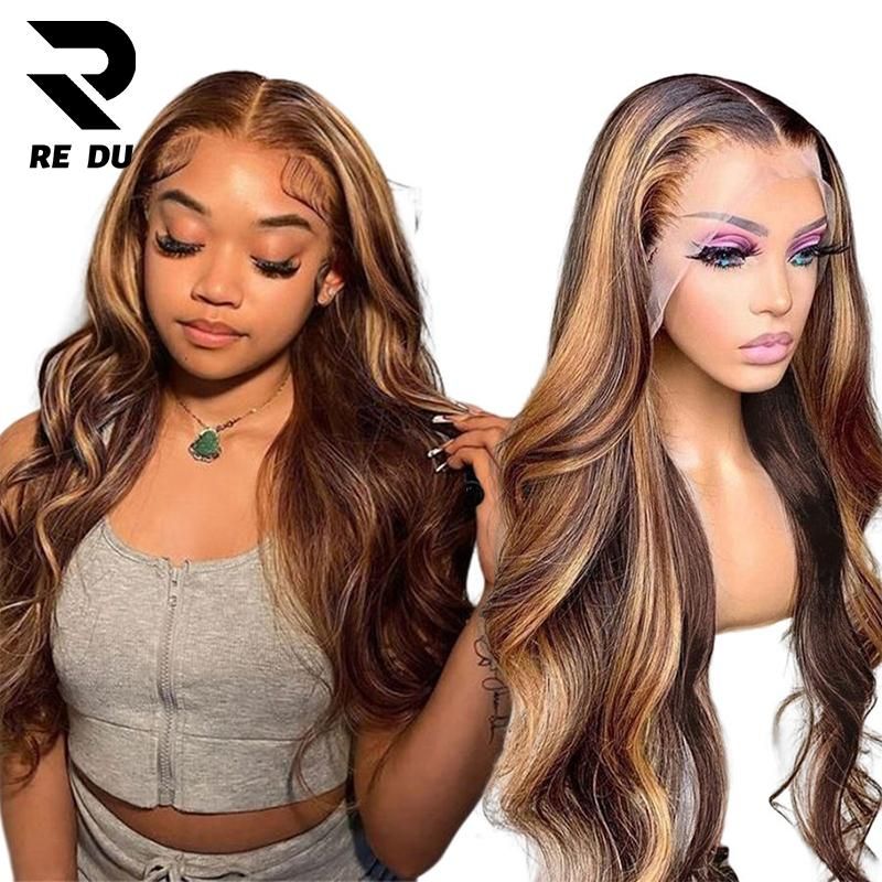 Blonde HD Full Hair Wig with Transparent Frontal for Black Highlighted Women