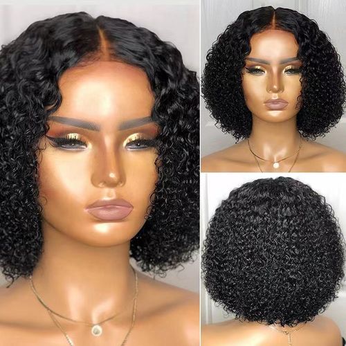 Kinky Curly Hair Wig With Closure Natural Colour