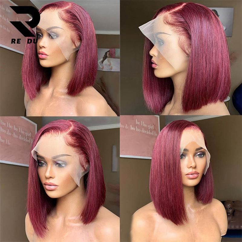 Short Pink Bob Hair Wig - HD Full Frontal Colored Wig for Black Women