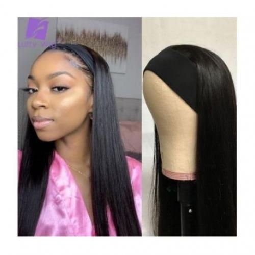26 Inches Bone Straight Long Straight Headband Hair Wig