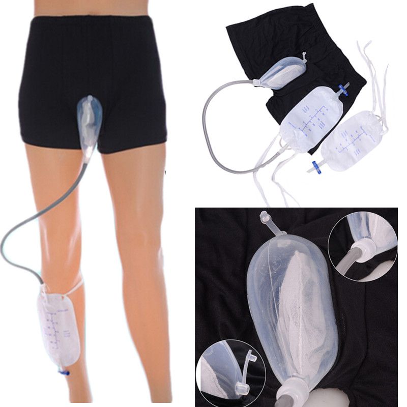 Reusable Male Urinal Bag Urine Bag Silicone Urine Funnel Pee Holder Collector With Catheter For Old Men Feminine Hygiene