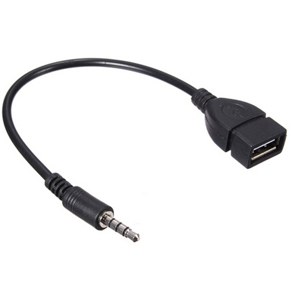 3.5mm Male Audio AUX Jack To USB 2.0 Type A Female OTG Converter Adapter Cable