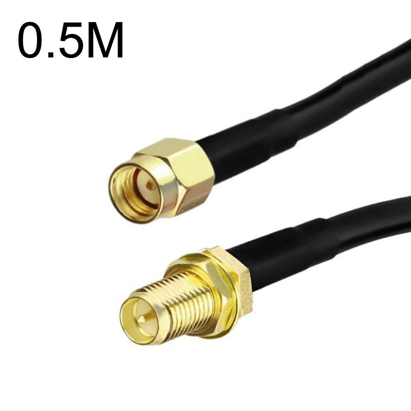 RP-SMA Male To RP-SMA Female RG58 Cable, Cable Length:0.5m