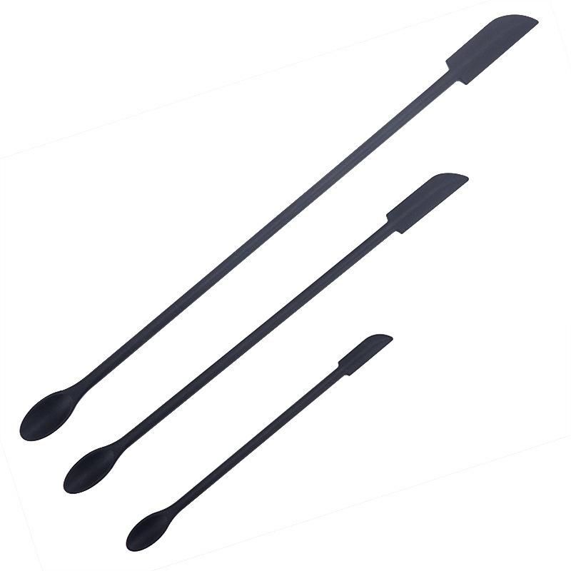 Creative new silicone mini double-headed spatula scraper set cosmetic bottle lotion bottle scraper jam spatula three piece black