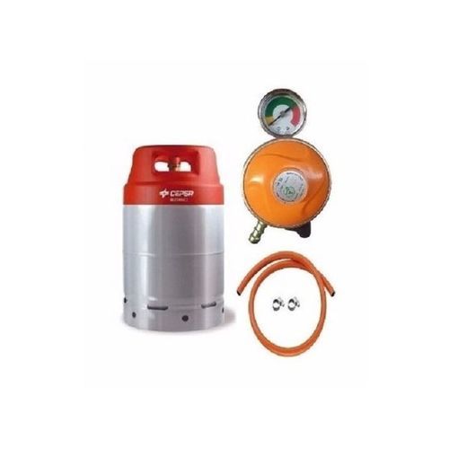 12.5Kg Gas Cylinder With Regulator And Hose- Silver