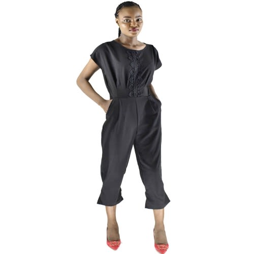 Elizabetha Emerald Jumpsuit - Black