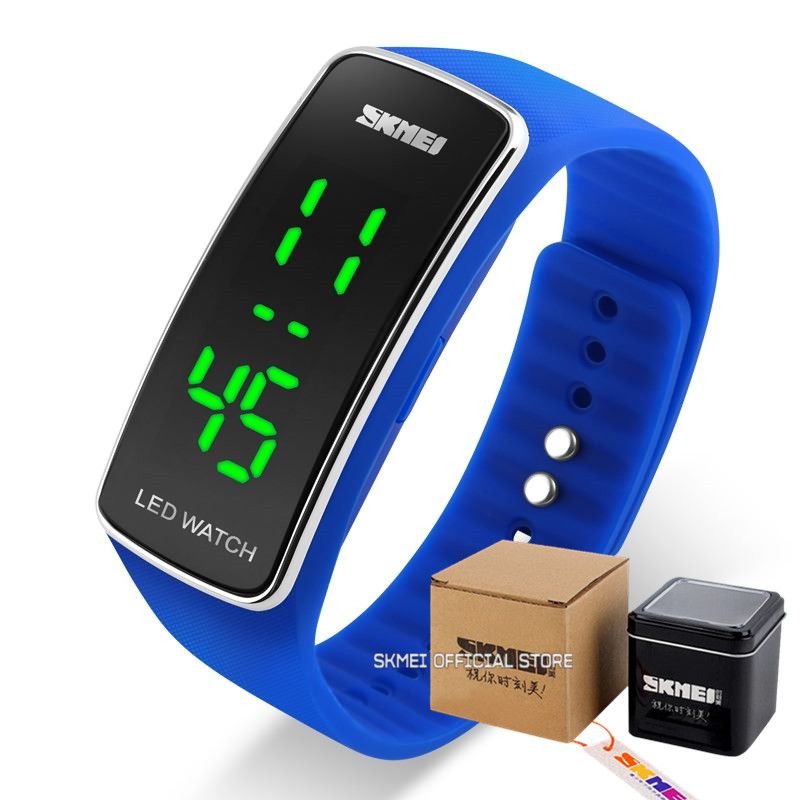 Women Digital Wristwatches LED Digital Watches Silicon Strap