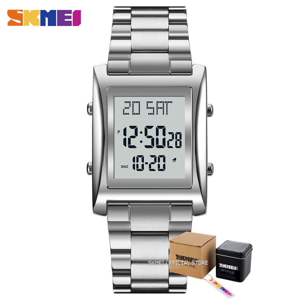 Womens LED Stops Sport Watch Stainless Waterproof