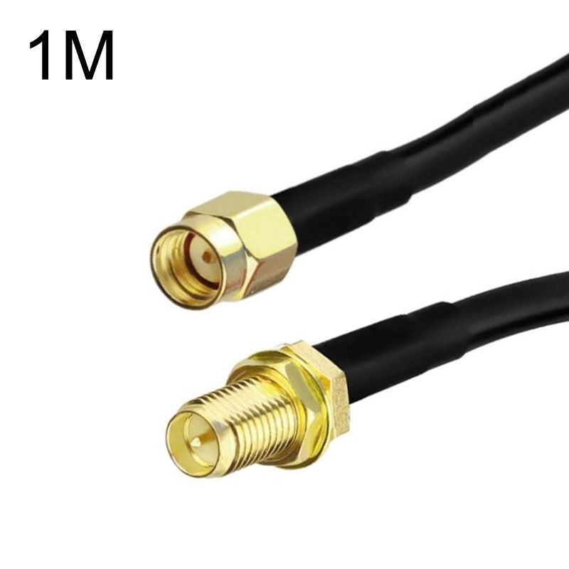 RP-SMA Male To RP-SMA Female RG58 Cable, Cable Length:1m