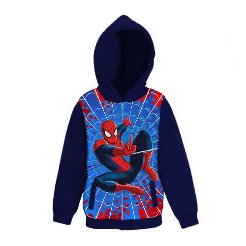 Spiderman Children Sublimated Front Hoodie- Navy Blue