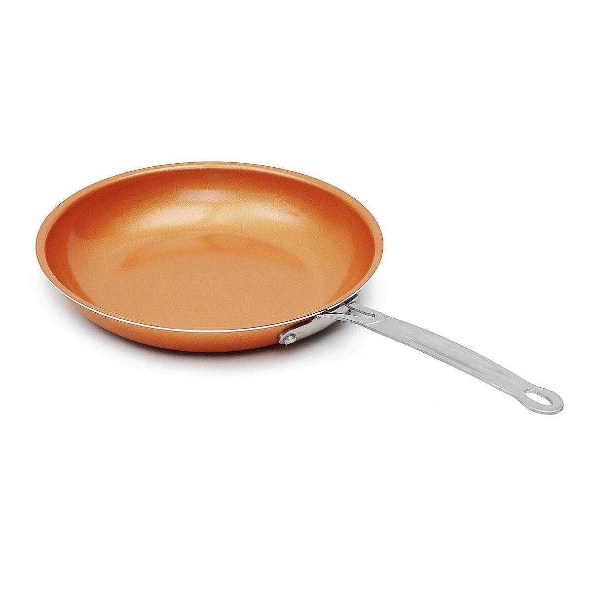 10inch Non-stick Aluminum Fry Pan Flat Frying Pan Ceramic Coating Copper