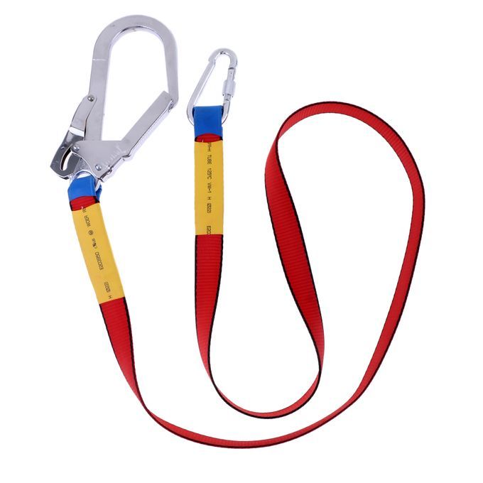 22KN Climbing Arborists Safety Harness Belt Lanyard With Carabiner