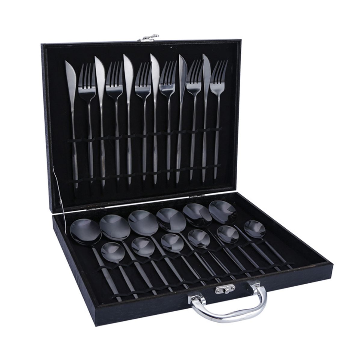 24Pcs Dinnerware Set With Gift Box Stainless Steel Kitchen