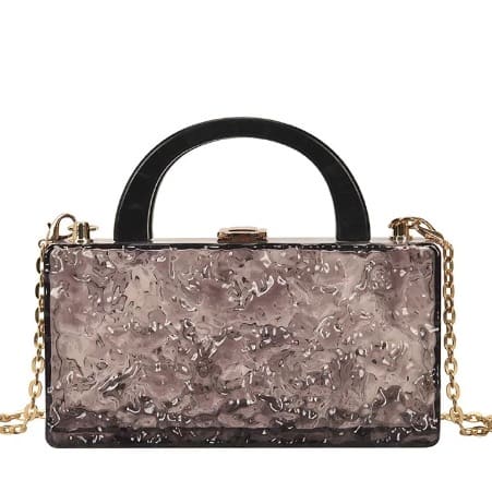 Acrylic Cracked Ice Design Purse - Black